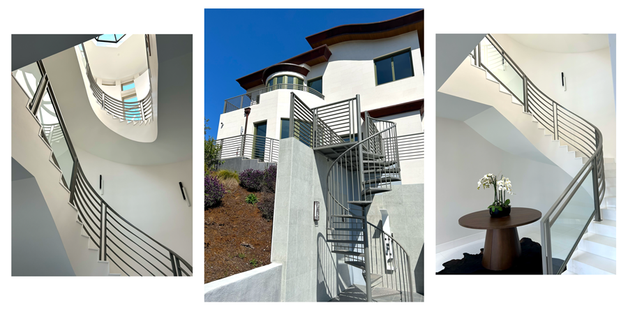 Custom wrought iron stair railing installed in San Francisco home