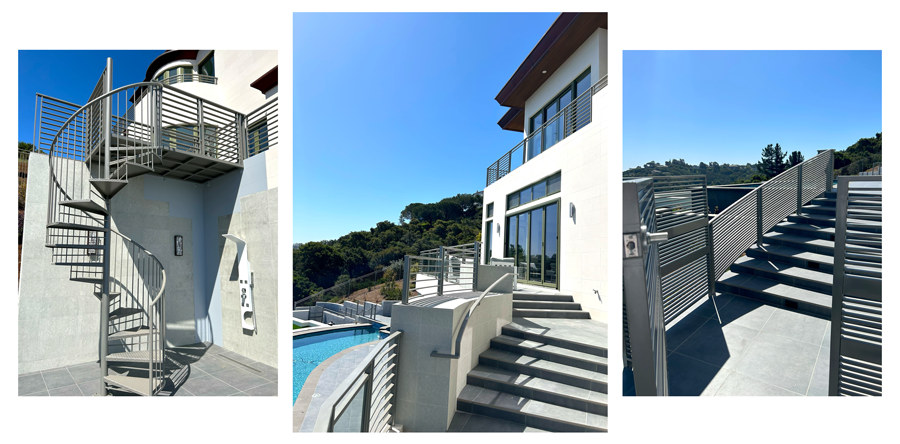 Decorative black iron railing fabricated by San Francisco's Best Iron Works